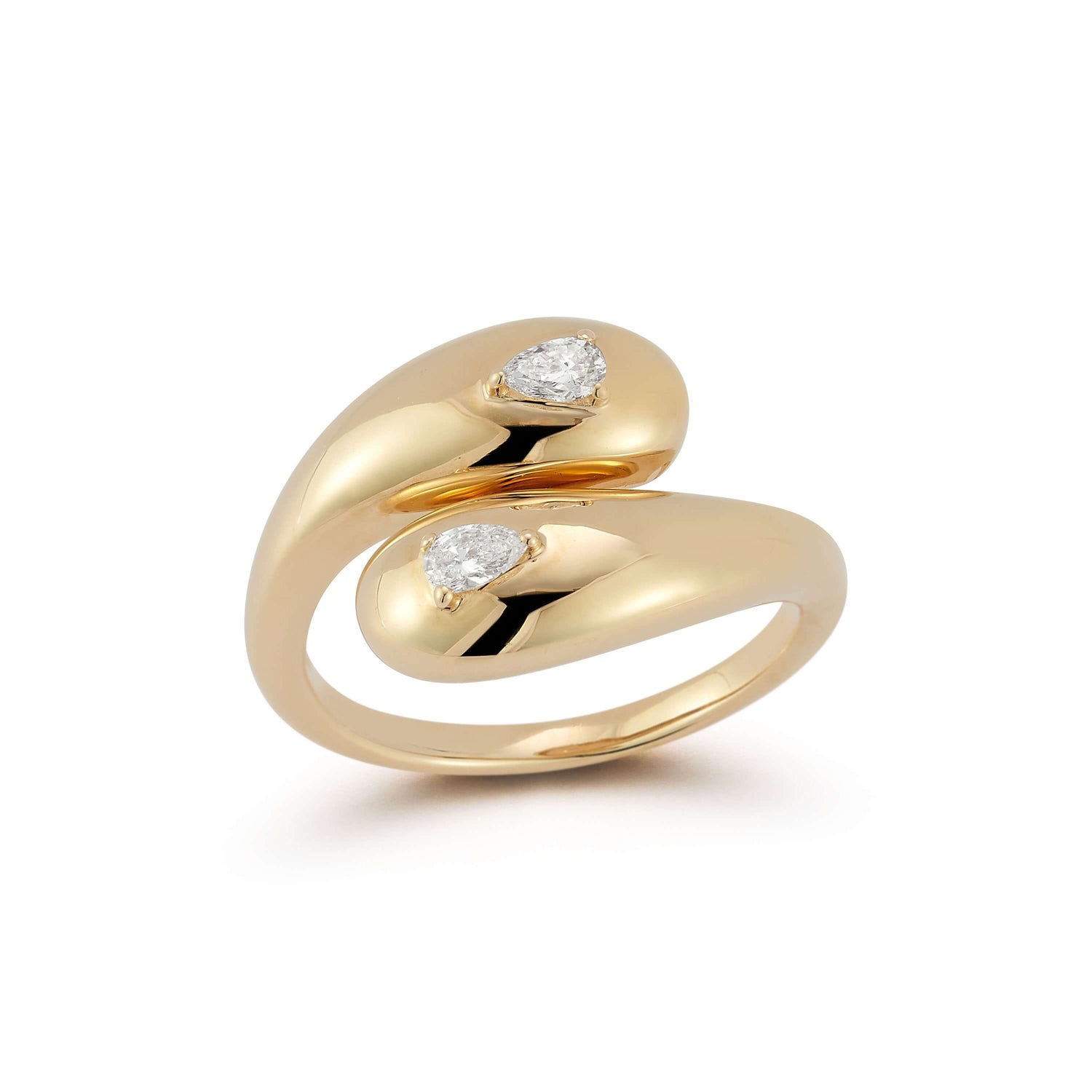 Yellow Gold-1^Designer Diamond Rings: Taylor Elaine Bypass Ring in Yellow Gold