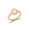 Yellow Gold-1^Diamond Signet Rings: DRD Oval Signet Ring in Yellow Gold