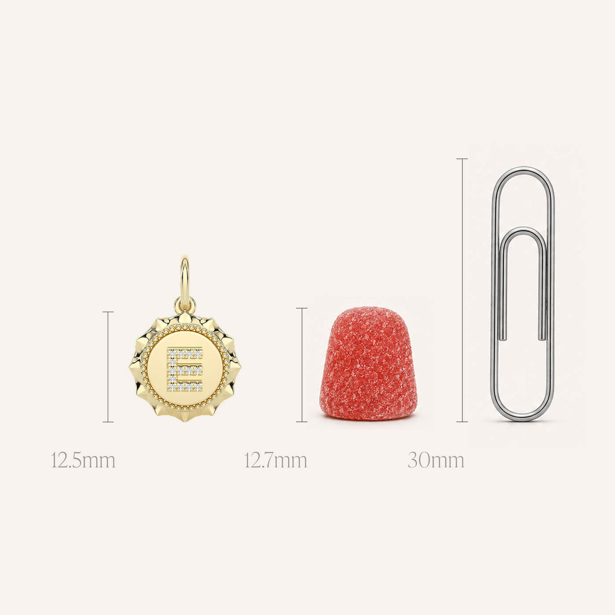 Rose Gold-7^Designer Diamond Necklaces: Reese Brooklyn Scalloped Initial Charm in Rose Gold