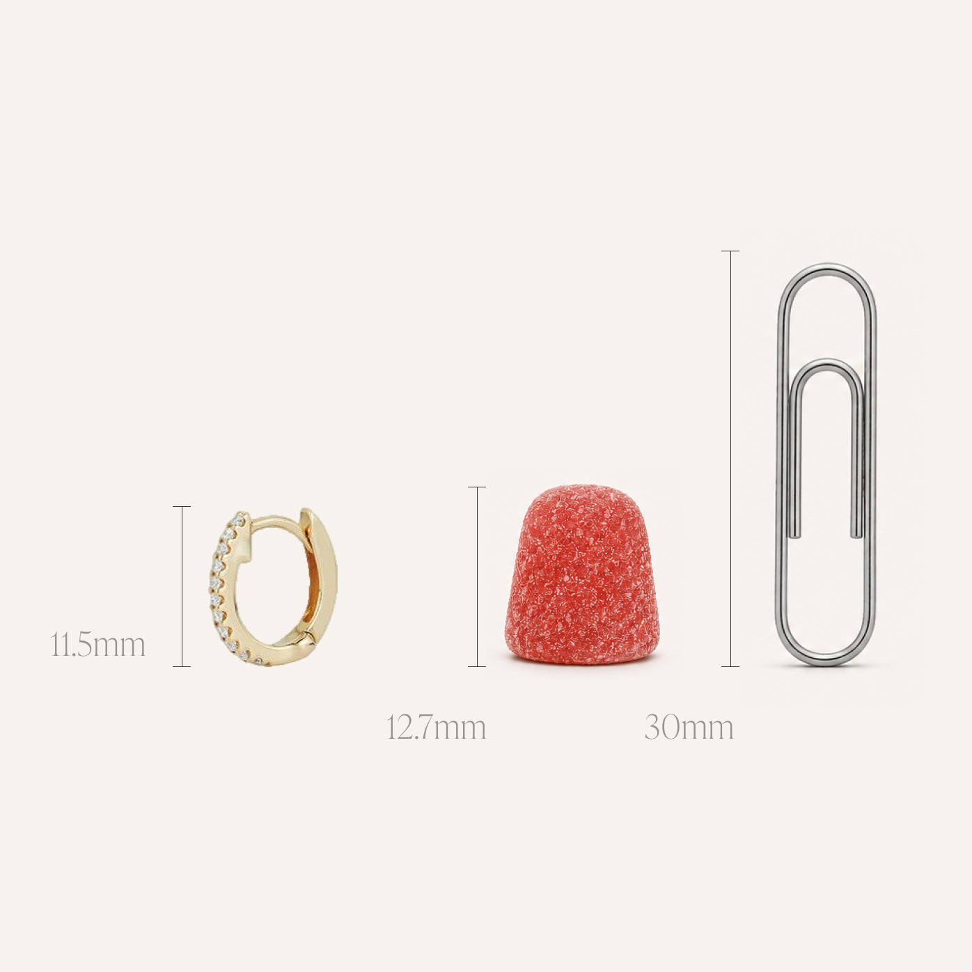 Yellow Gold-6^Diamond Huggie Earrings: DRD Medium Single Huggie in Yellow Gold