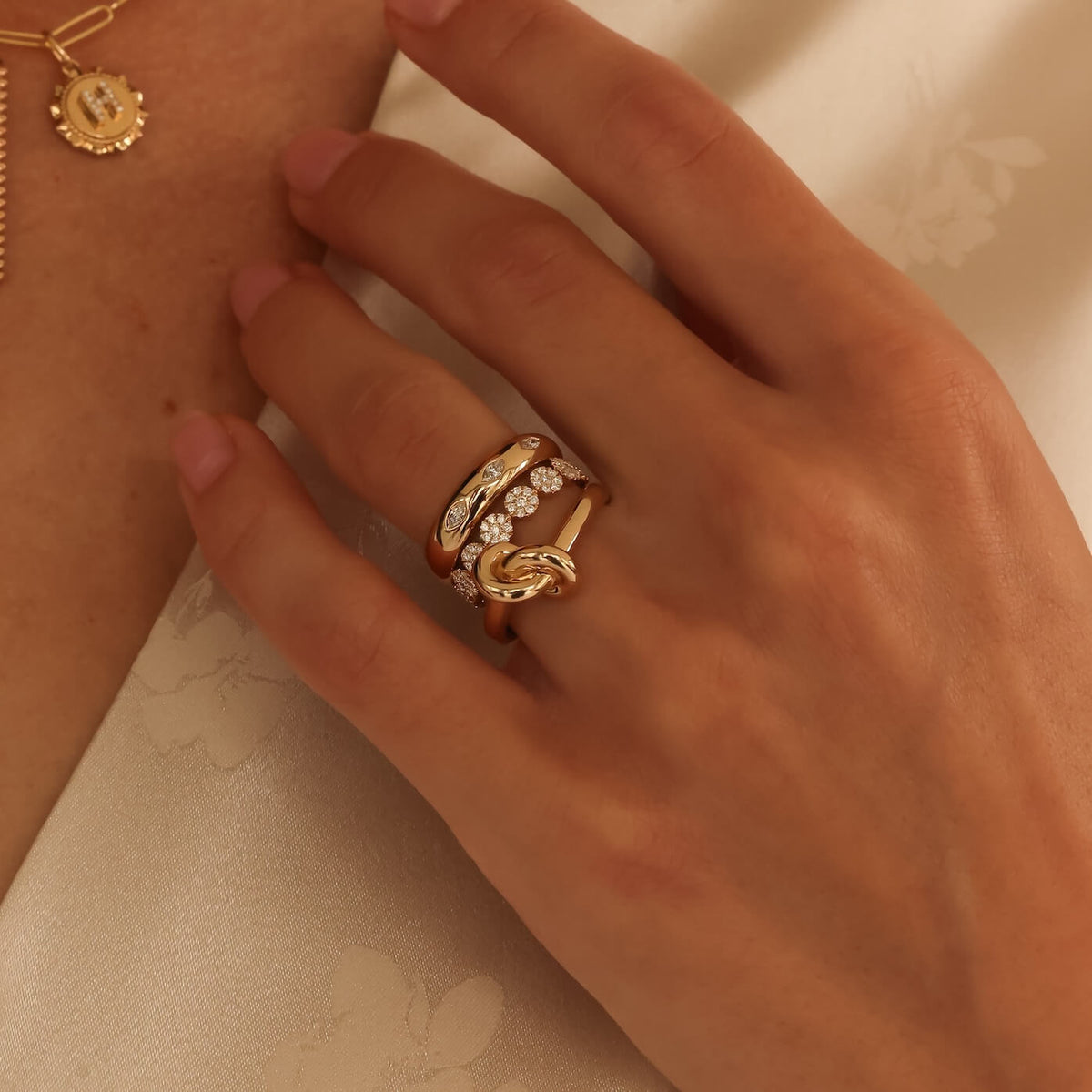 Yellow Gold^2-Gold Bands: Nana Bernice Knot Ring in Yellow Gold