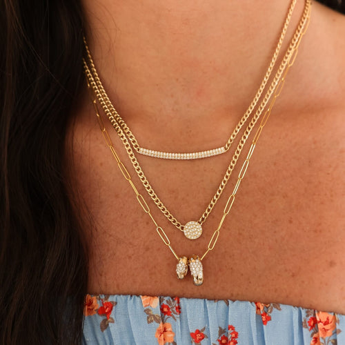 White Gold-2^Designer Diamond Necklaces: Cynthia Rose Large Rondelle Charm in White Gold