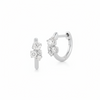 White Gold-1^Diamond Huggie Earrings: DRD Birthstone Huggies - April In White Gold