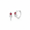White Gold-1^Diamond Huggie Earrings: DRD Birthstone Huggies - July In White Gold