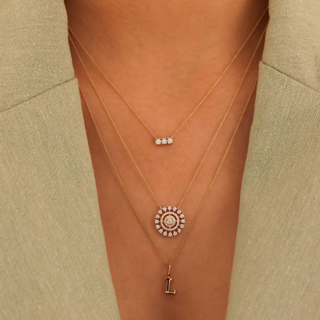 Yellow Gold-2^Diamond Bar Necklaces: Ava Bea Bar Necklace in Yellow Gold Thumbnail-only