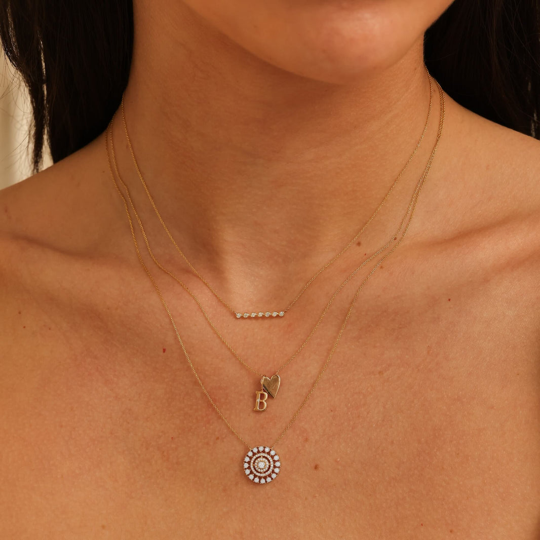 Yellow Gold-2^Diamond Bar Necklaces: Lulu Jack Bezel Bar Diamond Necklace in Yellow Gold Thumbnail-only