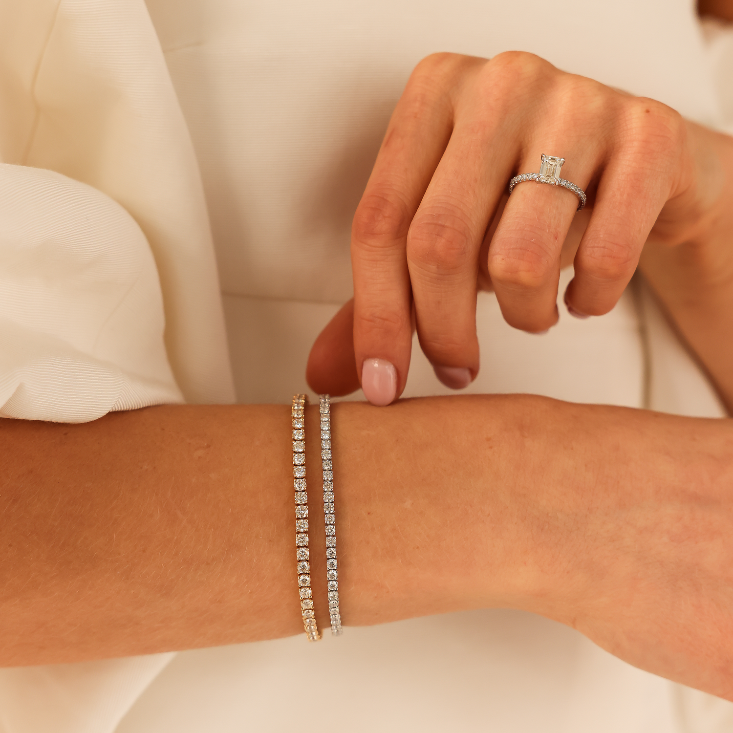 Yellow Gold-2^Diamond Tennis Bracelet in Yellow Gold