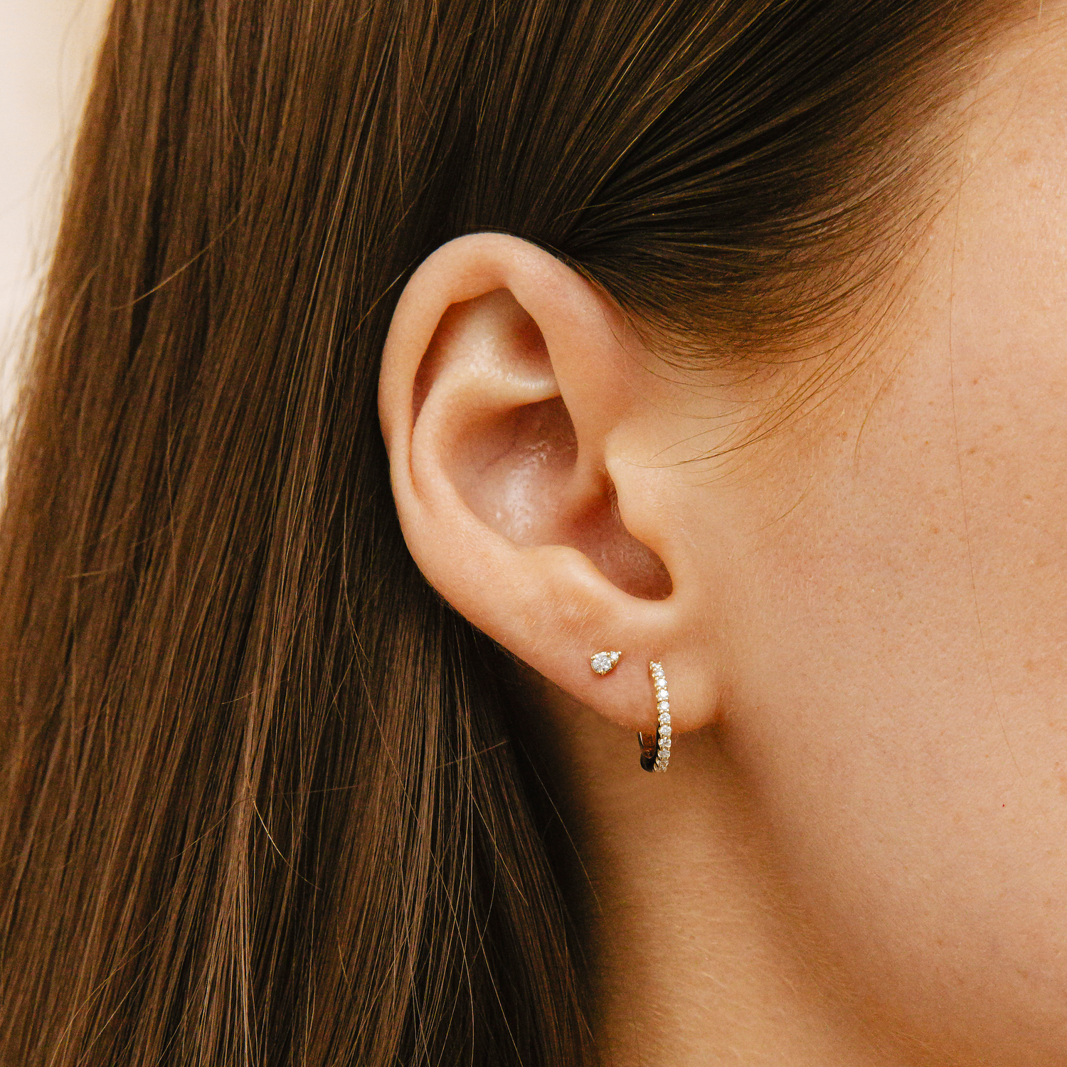 Gold Studs Earrings For Women - Two Tone Teardrop Gold & Silver Bean Dangle Earrings, Hypoallergenic Jewelry Gift