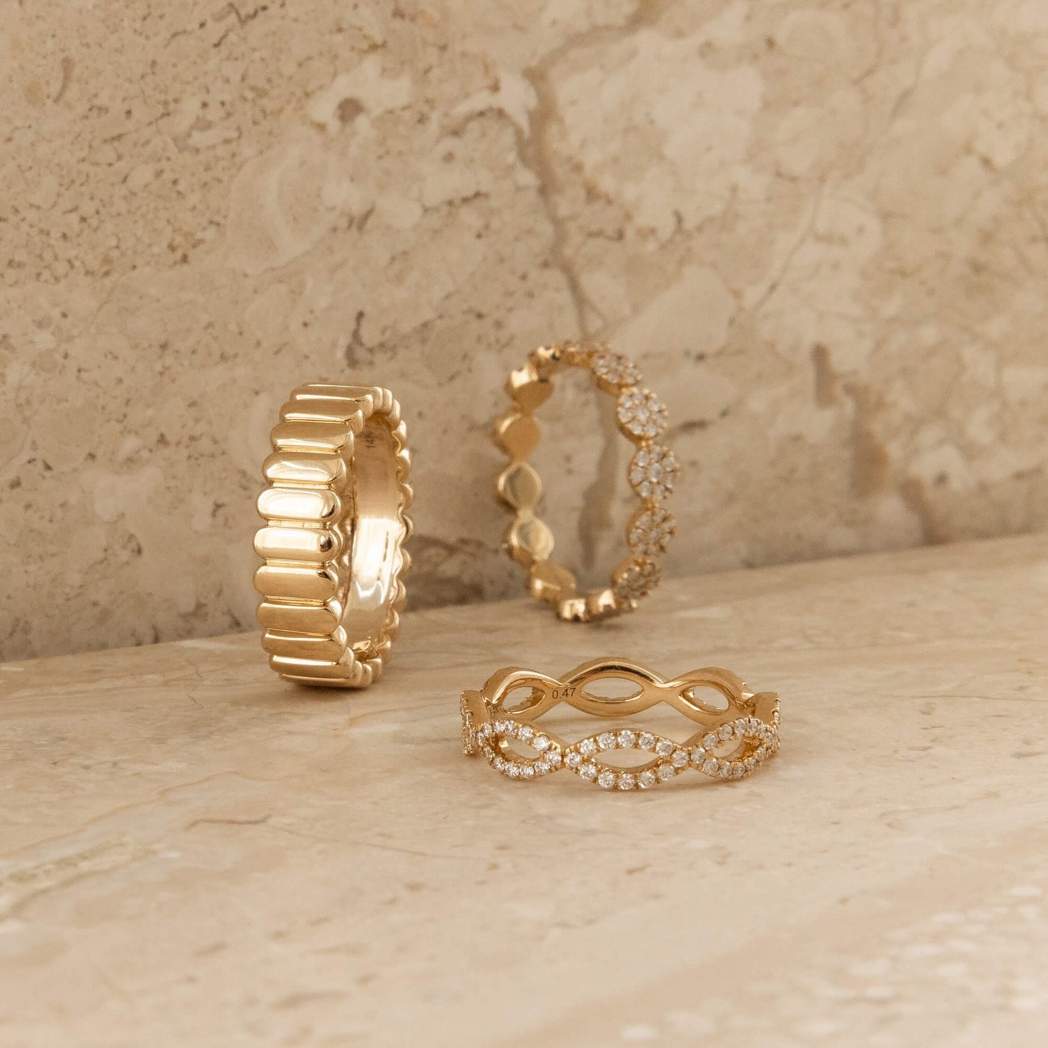 Yellow Gold^2-Gold Bands: Melody Eden Vertical Gold Bar Ring in Yellow Gold