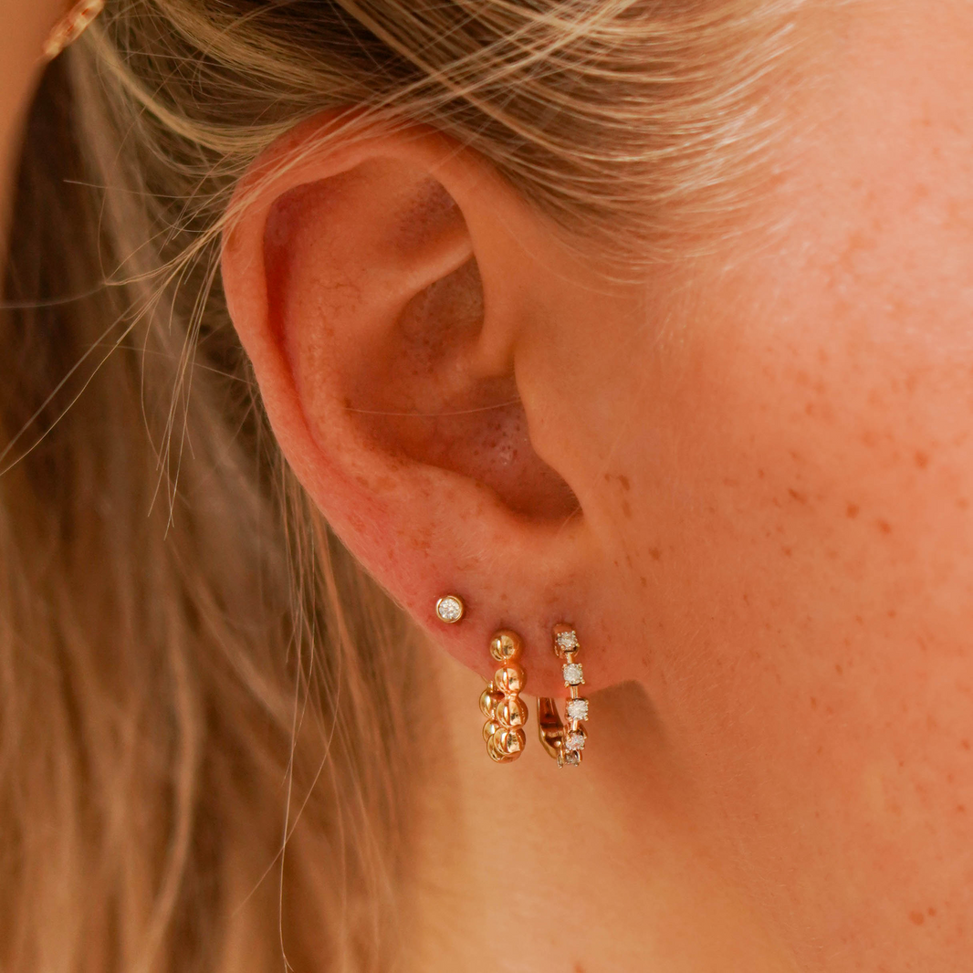 Yellow Gold-2^Single Stud Earrings: Lulu Jack Single Bezel Diamond Stud in Yellow Gold Thumbnail-only