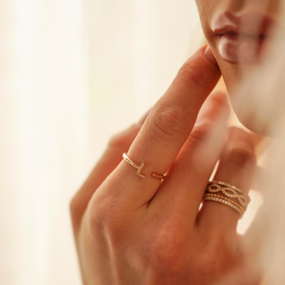 DRD Single Initial Ring Dana Rebecca Designs - Main Image