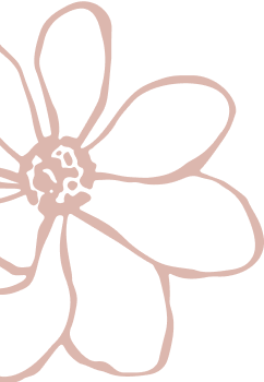 Simple line drawing of a flower on a white background