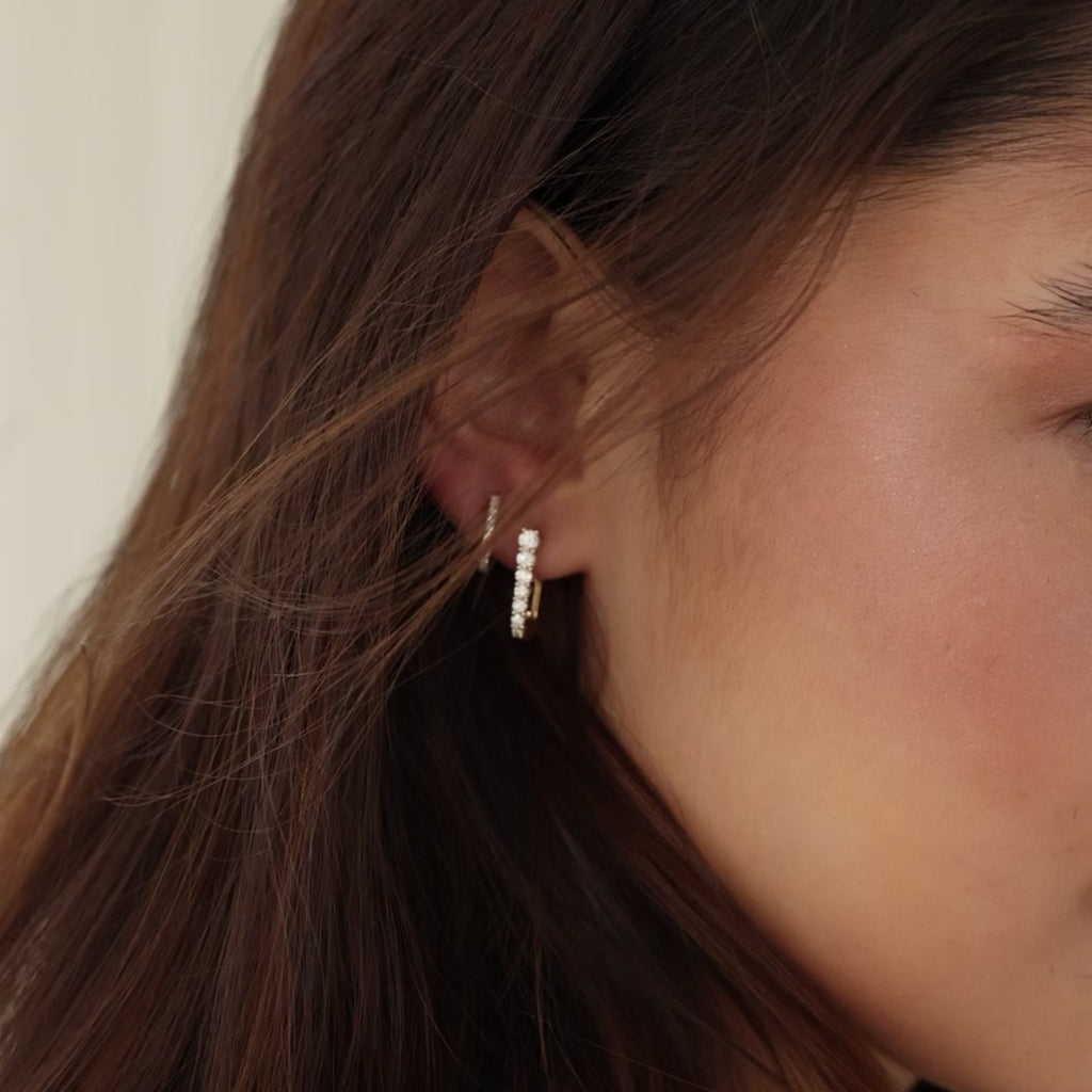 Diamond Hoop Earrings: Ava Bea Graduating U Hoops