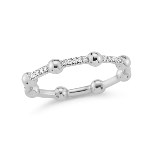 White Gold-1^Designer Diamond Ring: Poppy Rae Large Diamond Pebble Ring in White Gold