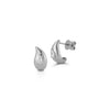 White Gold-1^Diamond Huggie Earrings: Taylor Elaine Gold Teardrop Huggies In White Gold