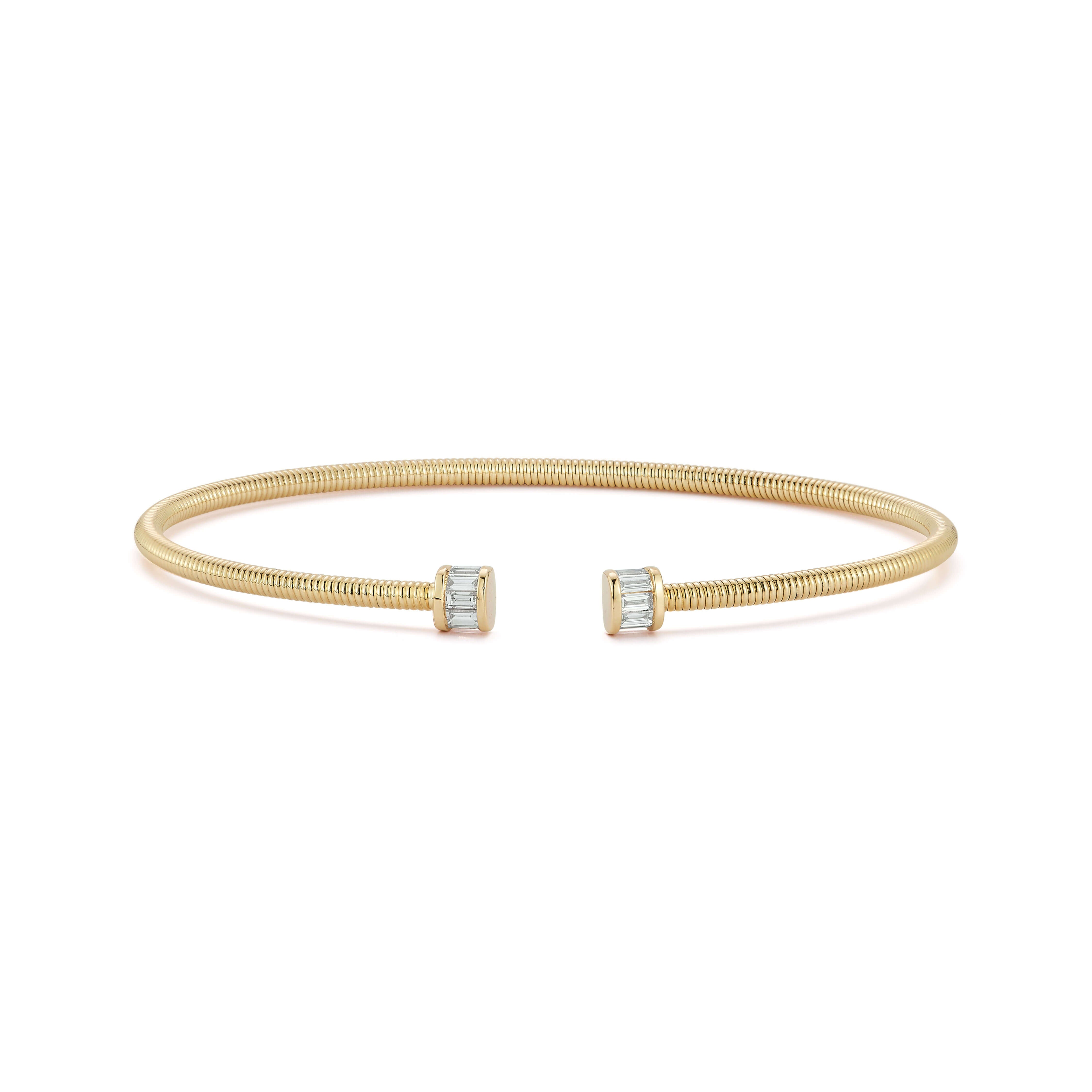 14K Gold Baguette Cuff Bracelet | Dana Rebecca Designs