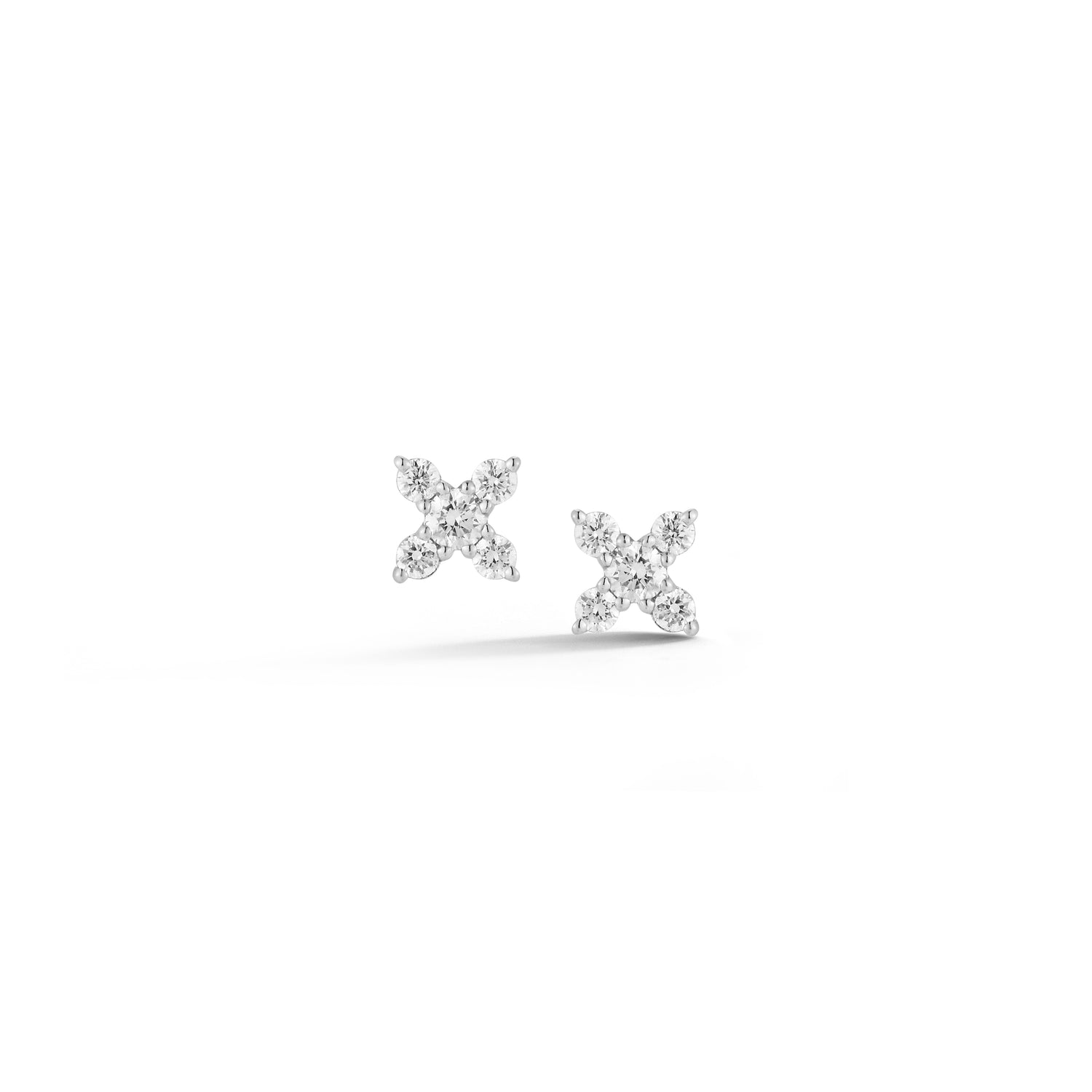 White Gold-1^Designer Stud Earrings: Ava Bea X Studs in White Gold