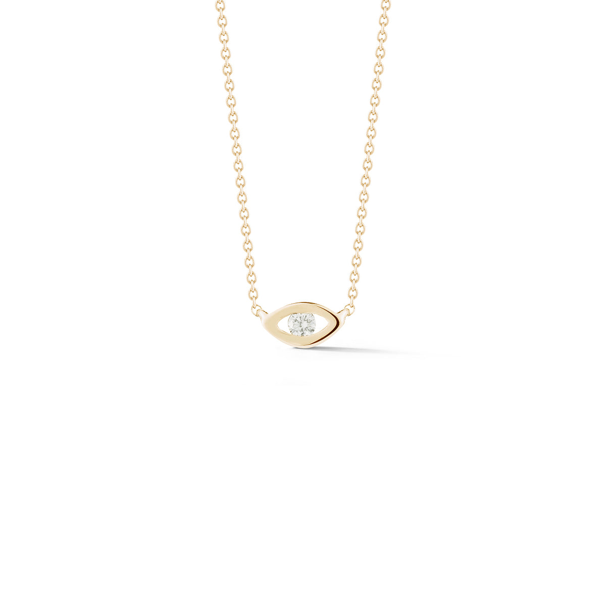 Yellow Gold-1^Evil Eye Gold Necklaces: Carly Michelle Diamond Evil Eye Necklace in Yellow Gold
