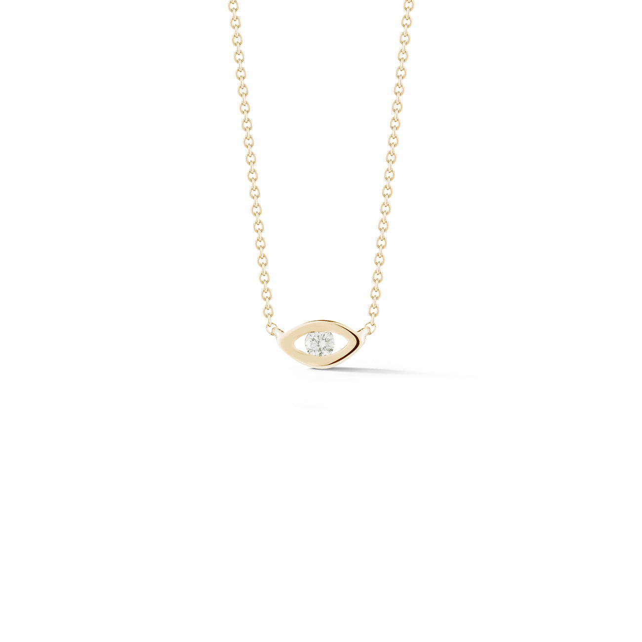 Yellow Gold-1^Evil Eye Gold Necklaces: Carly Michelle Diamond Evil Eye Necklace in Yellow Gold