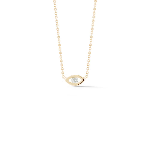 Yellow Gold-1^Evil Eye Gold Necklaces: Carly Michelle Diamond Evil Eye Necklace in Yellow Gold