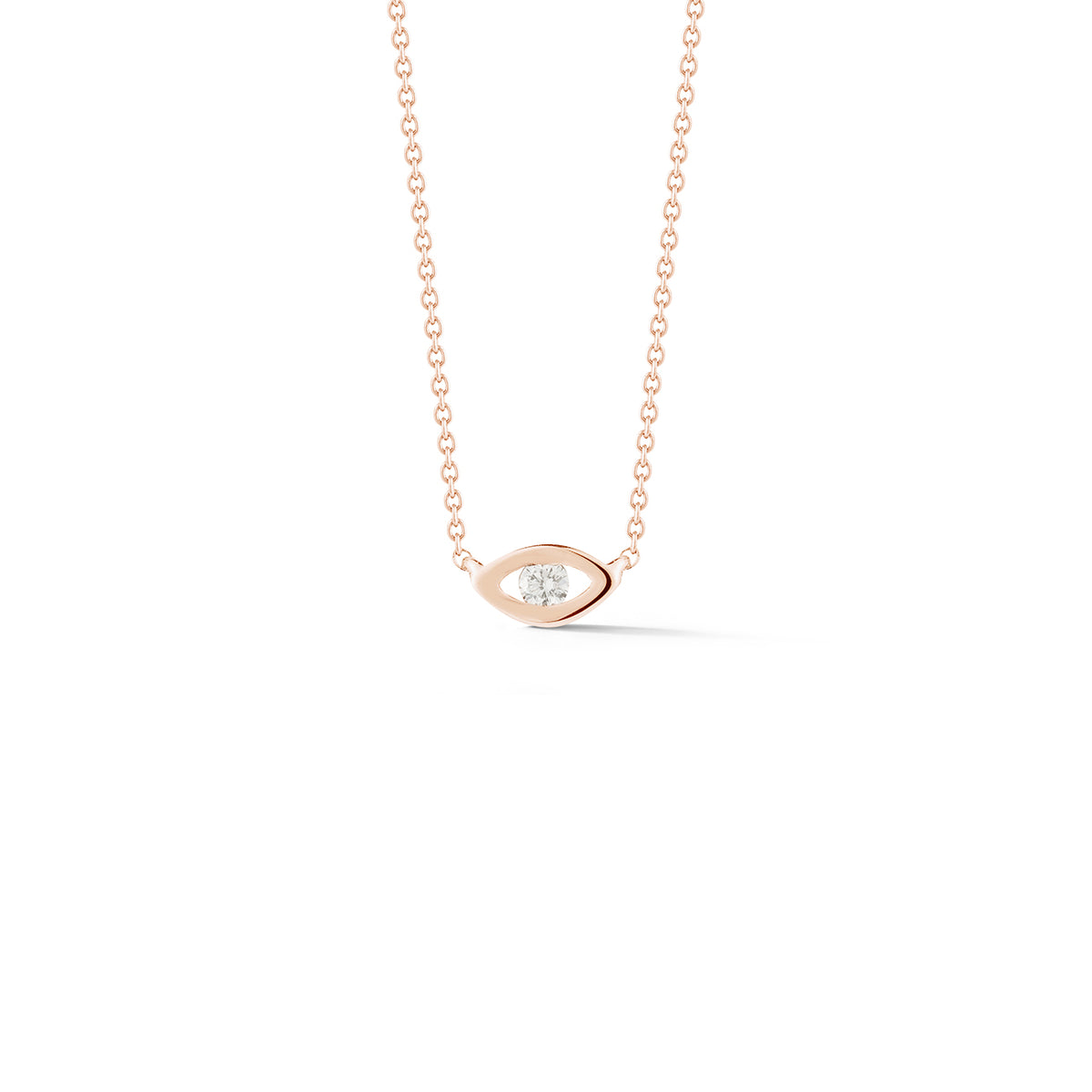 Rose Gold-1^Evil Eye Gold Necklaces: Carly Michelle Diamond Evil Eye Necklace in Rose Gold
