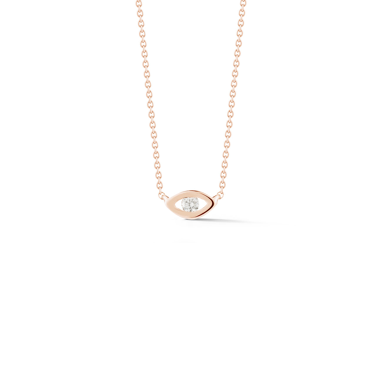 Rose Gold-1^Evil Eye Gold Necklaces: Carly Michelle Diamond Evil Eye Necklace in Rose Gold