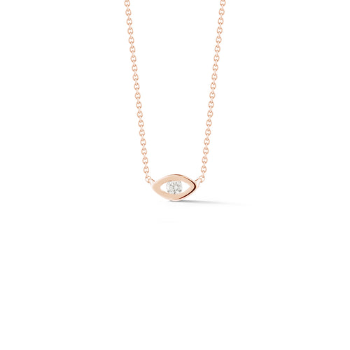 Rose Gold-1^Evil Eye Gold Necklaces: Carly Michelle Diamond Evil Eye Necklace in Rose Gold