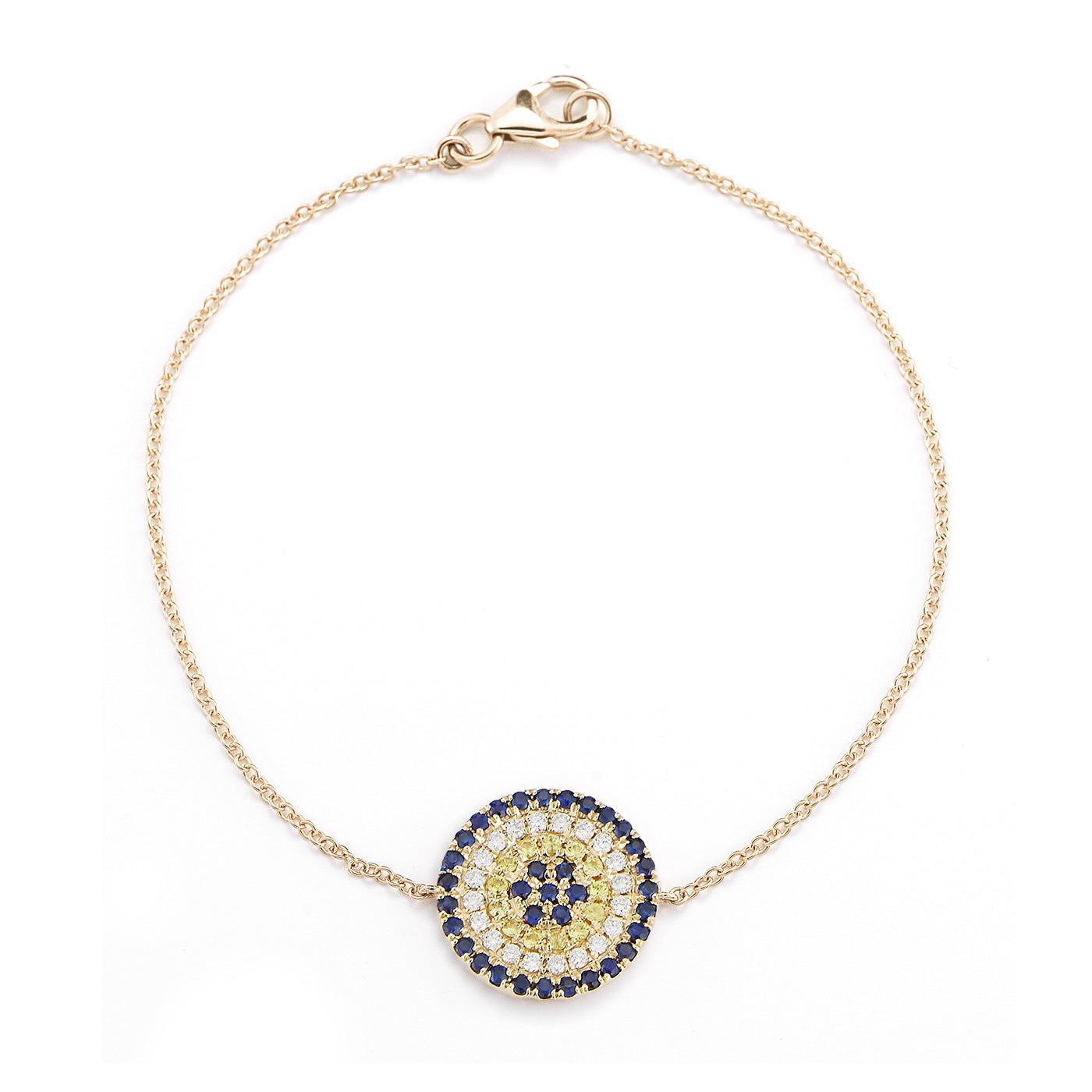 Yellow Gold,Blue Sapphire^1 Evil Eye Bracelets: Carly Michelle Evil Eye Diamond Bracelet