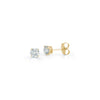 Yellow Gold-1^Diamond Stud Earrings - DRD Diamond Solitaire Studs 1.00 Ct. Total Weight in Yellow Gold. Four Prong Setting