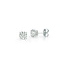 White Gold-1^Diamond Stud Earrings - DRD Diamond Solitaire Studs 2.00 Ct. Total Weight in White Gold. Four Prong Setting