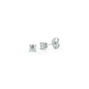 White Gold-1^Diamond Stud Earrings - DRD Diamond Solitaire Studs 0.60 Ct. Total Weight in White Gold. Four Prong Setting