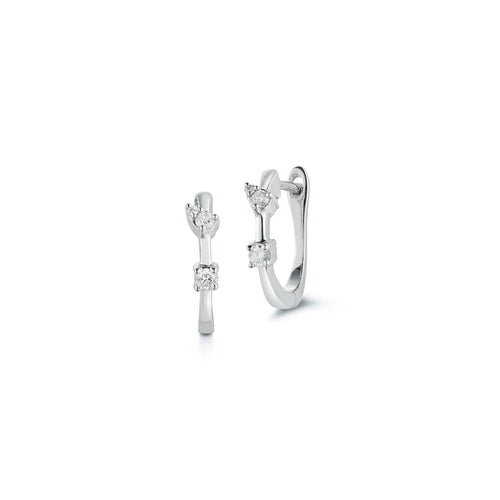 White Gold^1-Diamond Huggie Earrings: Sophia Ryan Chord Huggies in White Gold