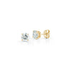 Yellow Gold-1^Designer Diamond Studs: DRD Diamond Solitaire Studs 1.80 Ct. Total Weight in Yellow Gold . Four Prong Setting