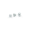 White Gold-1^Diamond Stud Earrings - DRD Diamond Solitaire Studs 1.00 Ct. Total Weight in White Gold. Four Prong Setting